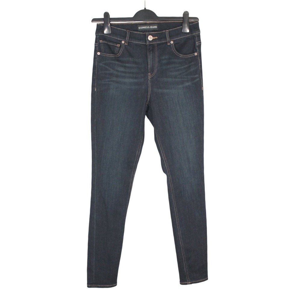 EXPRESS Slim Fit DARK BLUE 5-Pocket JEGGINGS HIGH RISE Skinny Jeans Sz 10 R